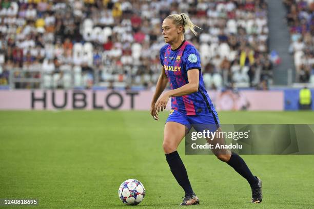 Fridolina Rolfo, of Barcelona, in action during the Women Champions League football match between Barcelona and Olympique Lyonnais at Juventus...