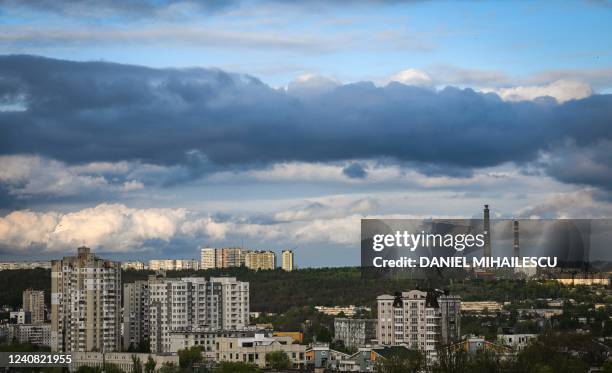 This photograph taken on April 29, 2022 shows a general view of Chisinau city. - In 2021, Russia accounted for only 10% of Moldovan wine exports...