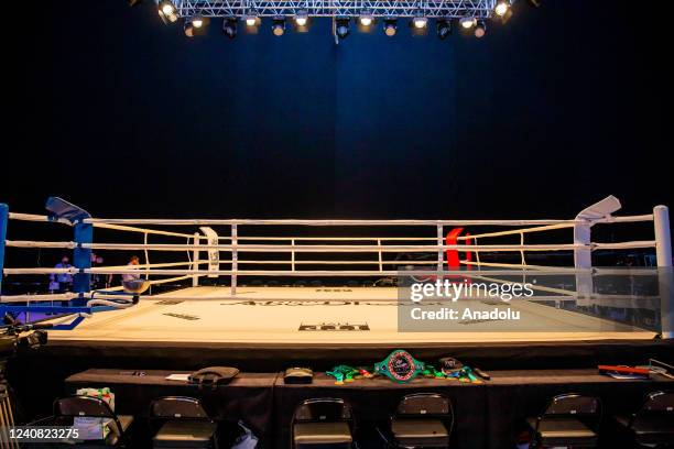 View from boxing ring within Abu Dhabi Unity Boxing Event at Etihad Arena in Abu Dhabi, United Arab Emirates on May 21, 2022.