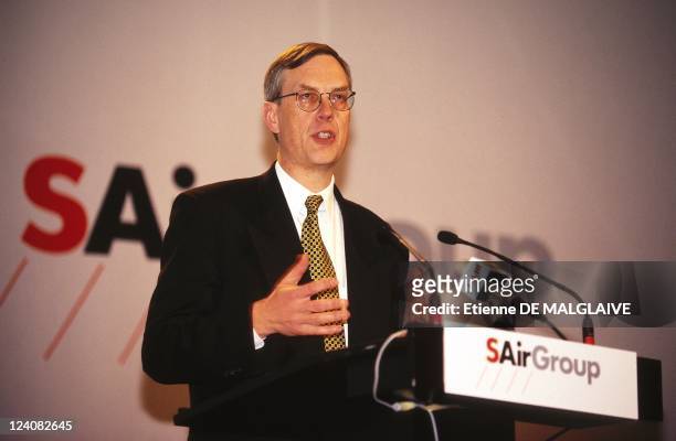 Press Conference of Swissair 1996 Annual Result In Zurich, Switzerland On April 18, 1997 - Philippe Bruggisser Sair Group Chief Executive Officer.