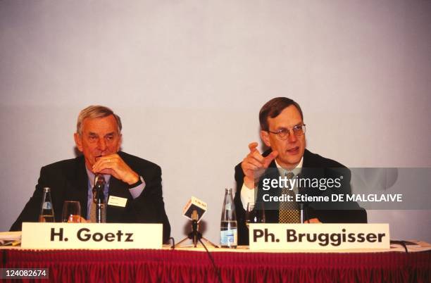 Press Conference of Swissair 1996 Annual Result In Zurich, Switzerland On April 18, 1997 - Hannes Goetz, chairman Sairgroup- Philippe Bruggisser...