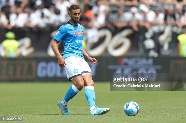 Faouzi Ghoulam of SSC Napoli in action during the Serie A match between Spezia Calcio and SSC Napoli at Stadio Alberto Picco on May 22, 2022 in La...
