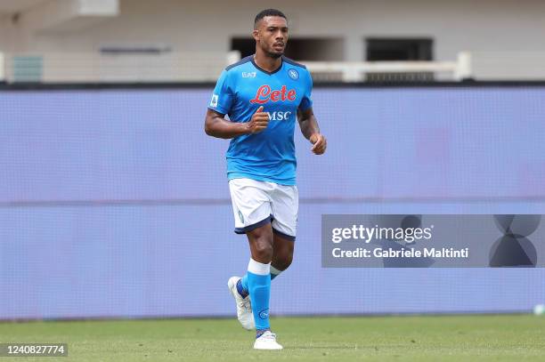 Juan Guilherme Nunes Jesus of SSC Napoli in action during the Serie A match between Spezia Calcio and SSC Napoli at Stadio Alberto Picco on May 22,...