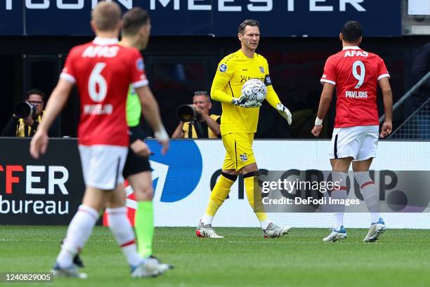 Erwin Mulder of SC Heerenveen looks on during the UEFA Conference League Play Off Leg 2nd Leg match between AZ Alkmaar and SC Heerenveen on May 22,...