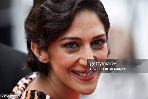 Iranian actress Zar Amir-Ebrahimi arrives for the screening of the film "Holy Spider" during the 75th edition of the Cannes Film Festival in Cannes,...