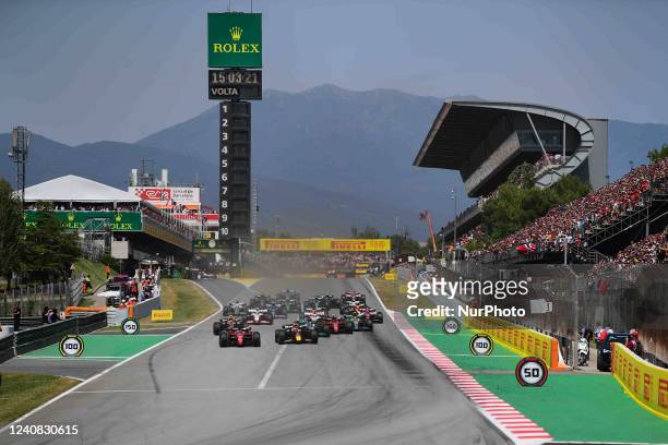 Start of the race of Spanish Grand Prix in Circuit de Catalunia in Montmelo, Barcelona, Catalunia, Spain, 22 May 2022