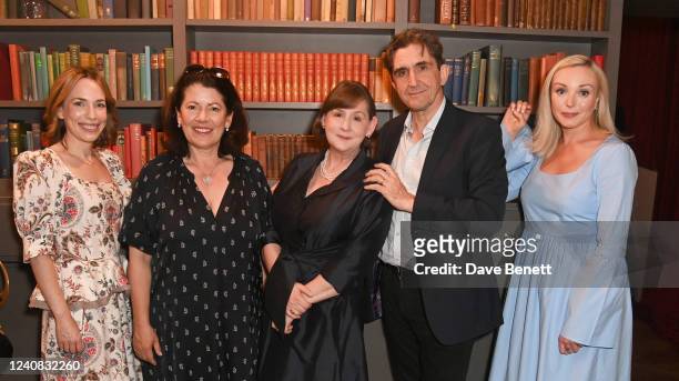 Laura Main, Pippa Harris, Heidi Thomas, Stephen McGann and Helen George pose in the green room during day three of the BFI & Radio Times Television...