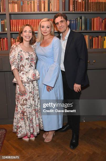 Laura Main, Helen George and Stephen McGann pose in the green room during day three of the BFI & Radio Times Television Festival at BFI Southbank on...