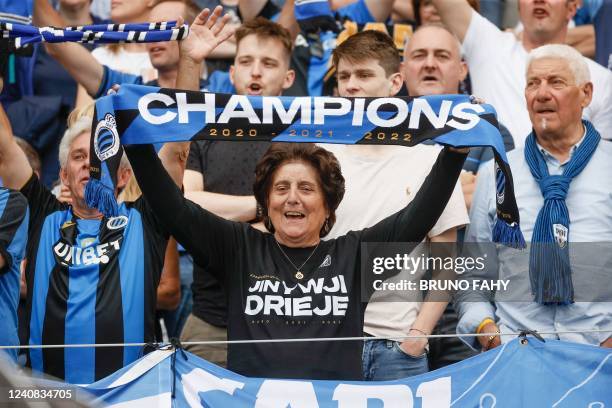 Club's supporters pictured during a soccer match between Club Brugge KV and RSC Anderleht, Sunday 22 May 2022 in Brugge, on the sixth and last day of...