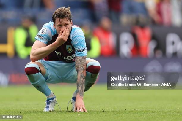Wout Weghorst of Burnley dejected after Burnley are relegated from the premier league after the Premier League match between Burnley and Newcastle...