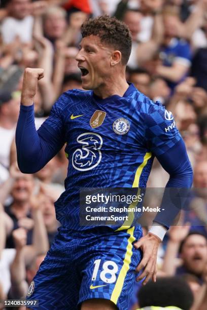 Chelsea's Ross Barkley celebrates scoring his side's second goal during the Premier League match between Chelsea and Watford at Stamford Bridge on...