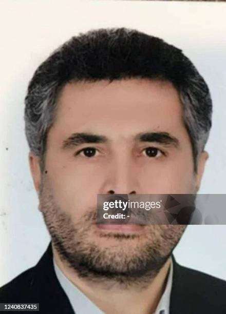 Graphic content / A picture released on May 22 shows a portrait of Iranian Revolutionary Guards colonel Sayyad Khodai. - An Iranian Revolutionary...