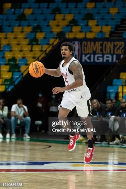 Edgar Sosa of the Zamalek dribbles the ball during the game against the Seydou Legacy Athlétique Club on May 22, 2022 at the Kigali Arena. NOTE TO...