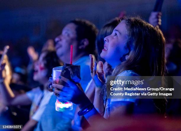 Girl reacts to the Wheel of Death act during The Circus Vargas Express show in the Circus Vargas tent at the Laguna Hils Mall in Laguna Hills on...