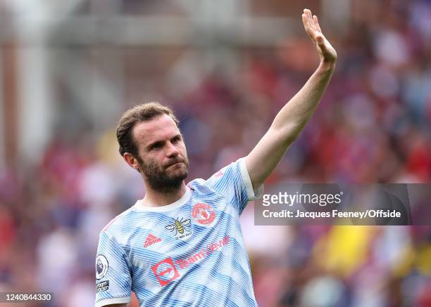 Juan Mata of Manchester United during the Premier League match between Crystal Palace and Manchester United at Selhurst Park on May 22, 2022 in...