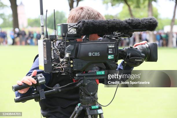 Cameraman operating a Sony camera with a Fujinon lens during the final round of the PGA Championship on May 22 at the Southern Hills C.C. In Tulsa,...