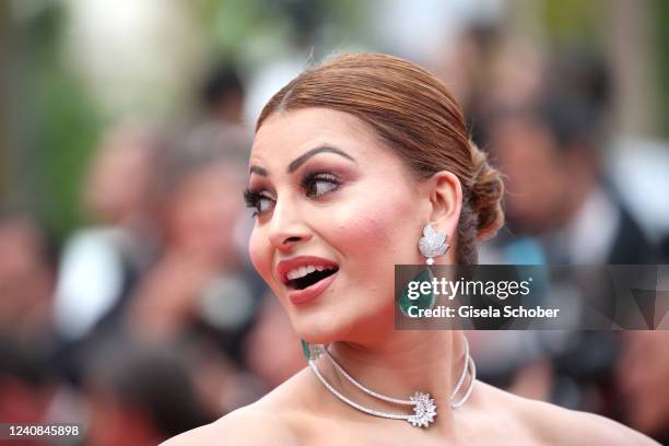 Urvashi Rautela attends the screening of "Forever Young " during the 75th annual Cannes film festival at Palais des Festivals on May 22, 2022 in...