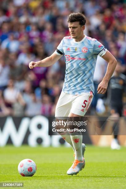 Harry Maguire of Manchester United controls the ball during the Premier League match between Crystal Palace and Manchester United at Selhurst Park,...