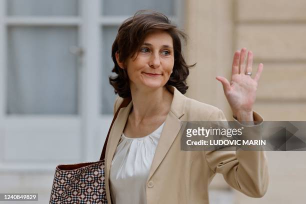 French Sports, Olympic and Paralympic Games Minister Amelie Oudea-Castera arrives for the first weekly cabinet meeting held by the new French Prime...