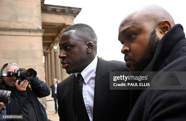 Manchester City and France international footballer Benjamin Mendy arrives to Chester Crown Court for a pre-trial hearing in Chester, northwest...