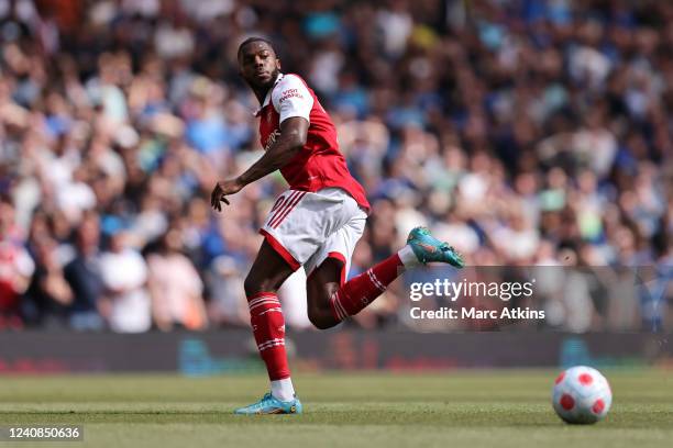 Nuno Tavares of Arsenal during the Premier League match between Arsenal and Everton at Emirates Stadium on May 22, 2022 in London, United Kingdom.