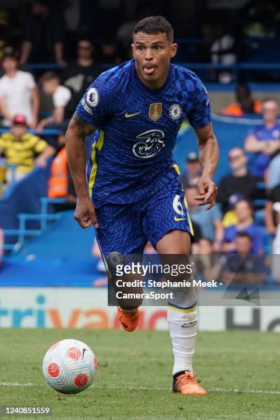 Chelsea's Thiago Silva during the Premier League match between Chelsea and Watford at Stamford Bridge on May 22, 2022 in London, United Kingdom.