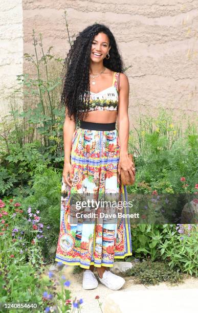 Vick Hope attends press day at the RHS Chelsea Flower Show at The Royal Hospital Chelsea on May 23, 2022 in London, England.