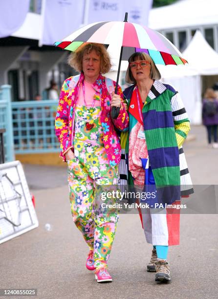 Grayson Perry and Philippa Perry during the RHS Chelsea Flower Show press day, at the Royal Hospital Chelsea, London. Picture date: Monday May 23,...