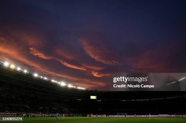 General view of stadio Olimpico Grande Torino is seen at sunset during the Serie A football match between Torino FC and AS Roma. AS Roma won 3-0 over...