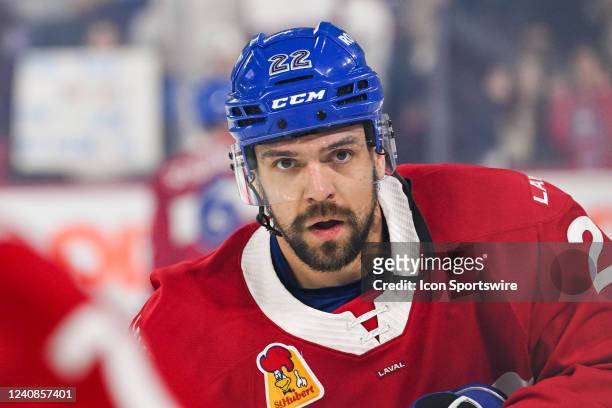 Look on Laval Rocket center Alex Belzile during the game 1 of round 3 of the Calder Cup Playoffs between the Rochester Americans versus the Laval...