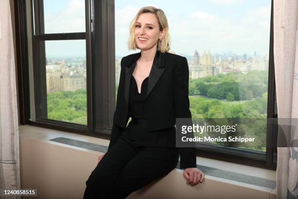 In this image released on May 23 2022, Laura Carmichael poses during IMDb exclusive portrait session at Park Lane Hotel in New York City.