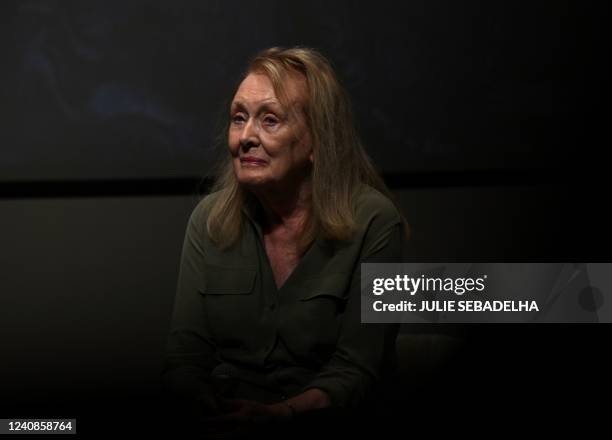 French writer Annie Ernaux attends the screening of the film "Les Annees Super 8 " on the sidelines of the 75th edition of the Cannes Film Festival...