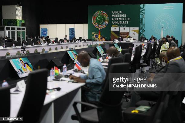 Picture taken during the African Development Bank Group Annual Meeting in Accra, Ghana, on May 23, 2022 shows delegates at work during a session.