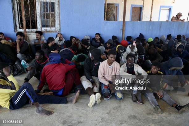 The Libyan Naval Forces rescue 101 irregular migrants off Garabulli stranded on a boat in Tripoli, Libya on May 23, 2022.