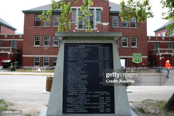 Former Kamloops Indian Residential School, where remains of 215 Indigenous children were found, is seen, as memorial ceremony marking the one year...