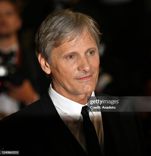 Actor Viggo Mortensen arrives for the screening of the film âCrimes Of the Futureâ at the 75th annual Cannes Film Festival in Cannes, France on May...