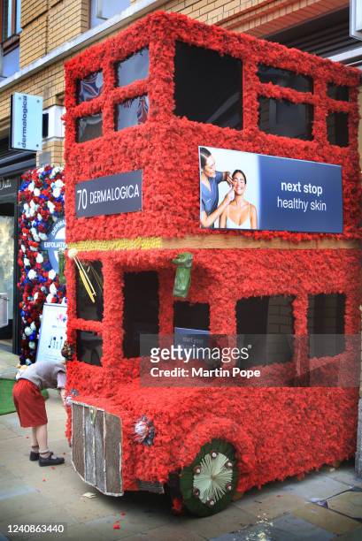 The free flower festival, Chelsea in Bloom launches on May 23, 2022 in London, England. The streets around Sloane Square are full with tributes as...