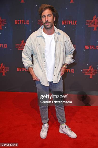 Max Giesinger attends the "Stranger Things" Season 4 Netflix series Berlin premiere at Kraftwerk on May 23, 2022 in Berlin, Germany.