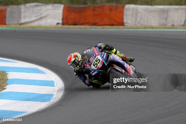 Italian Andrea Locatelli of Pata Yamaha With Brixx Worldsbk competes during the Race 2 of the FIM Superbike World Championship Estoril Round at the...