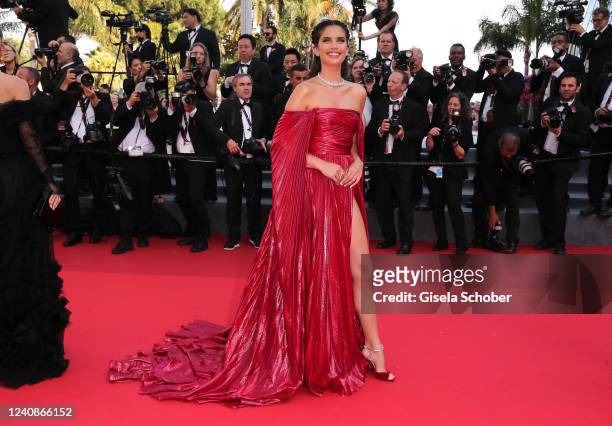Sara Sampaio attends the screening of "Decision To Leave " during the 75th annual Cannes film festival at Palais des Festivals on May 23, 2022 in...