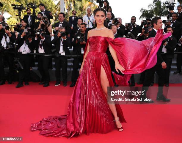 Sara Sampaio attends the screening of "Decision To Leave " during the 75th annual Cannes film festival at Palais des Festivals on May 23, 2022 in...