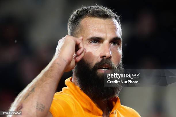 Benoit Paire during his match against Ilya Ivashka on Simonne Mathieu court in the 2022 French Open finals day two, in Paris, France, on May 23, 2022.