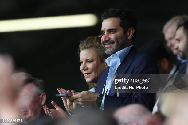 Newcastle United's co-owners Mehrdad Ghodoussi and his wife, Amanda Staveley pictured in the stands during the Premier League match between Burnley...