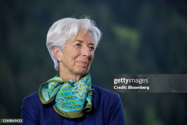 Christine Lagarde, president of the European Central Bank , during a Bloomberg Television interview on day two of the World Economic Forum in Davos,...