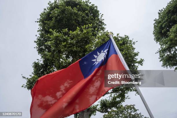 Taiwanese flag in Taipei, Taiwan, on Tuesday, May 24, 2022. US President Joe Biden is seeking to show US resolve against China, yet an ill-timed...