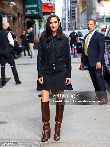 Jennifer Connelly is seen arriving at 'The Late Show with Stephen Colbert' on May 23, 2022 in New York City.