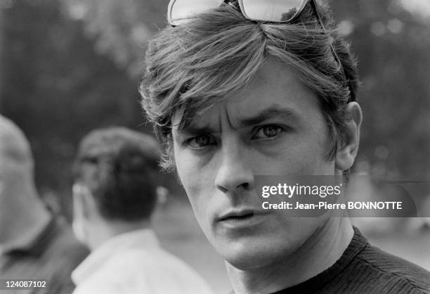 On the Set of the Movie Diabolically Yours In France In September, 1967 - French actor Alain Delon on the set of the movie Diabolically Yours ,...