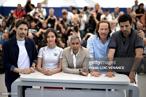 French actor Raphael Personnaz, Algerian-French actress Lyna Khoudri, director Rachid Bouchareb, French actor Reda Kateb and actor Samir Guesmi...