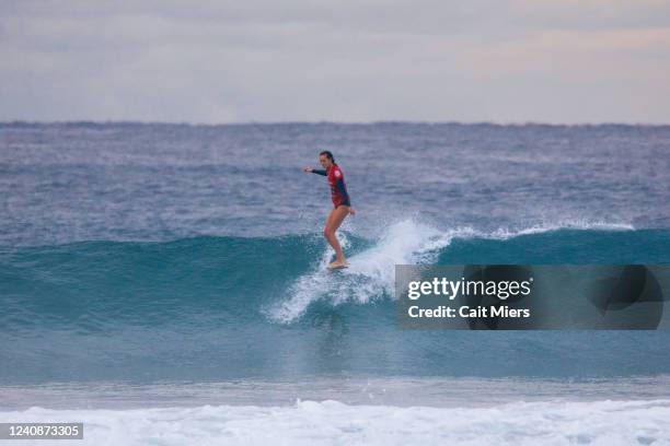 Honolua Blomfield of Hawaii surfs in Heat 2 of the Semifinals at the GWM Sydney Surf Pro WLT on May 24, 2022 at Manly Beach, NSW, Australia.