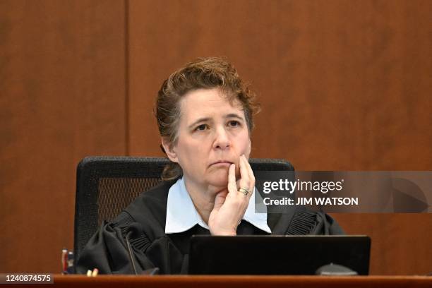 Judge Penney Azcarate listens during the trial at the Fairfax County Circuit Court in Fairfax, Virginia, on May 24, 2022. - Actor Johnny Depp is...